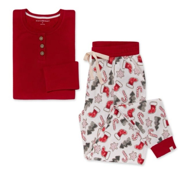 Burt’s Bees Adult Woman’s Pajama Set, Holiday Cookies - Picture 1 of 6